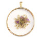 Pendant with dried flowers 35mm - Gold-purple beige